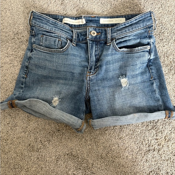 💜 Anthropologie Pilcro and Letterpress Denim Boyfriend Distressed Shorts - Picture 1 of 6